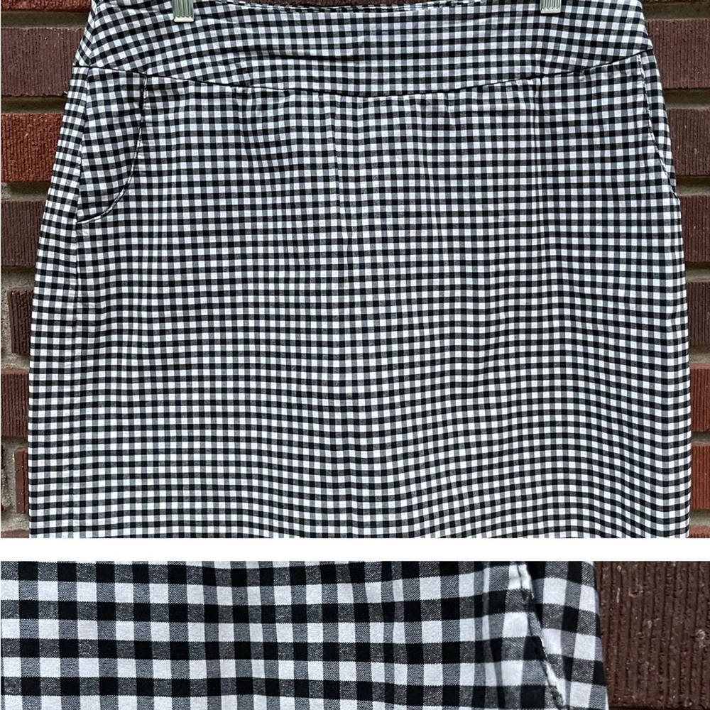 Black & White Gingham Pencil Skirt